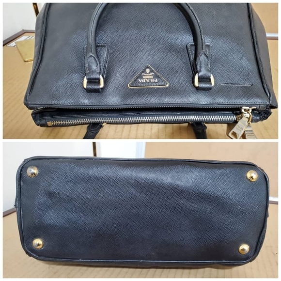 Authentic PRADASaffiano Small Galleria Double Zip Tote Black - Picture 7 of 11